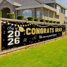 Class of 2026 Congrats Grad Banner Graduation Yard Sign Party Decor