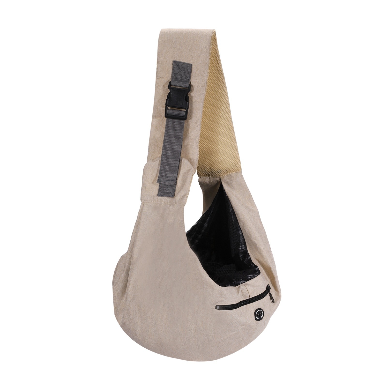 Dog Sling Carrier Soft Pouch Waterproof for Small Pet (Beige