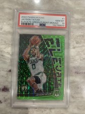 2022 Panini Mosaic Elevate Green Fluorescent Prizm /10 Jayson Tatum PSA 10 Pop 1