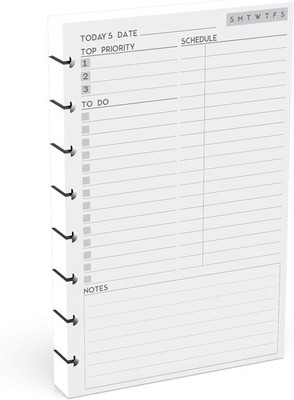 Discbound Undated Daily Plan Paper 8 Disc - 100 Sheet (200 Pages), White 
