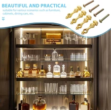 12 PCS Railing Bracket Spindles Furniture Connectors Gold Metal Post End Caps