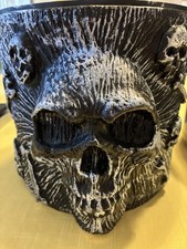 Skull Ice Bucket Rubie's Halloween Party Zone Tongs & Box-good Condition