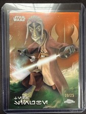 2025 Topps Chrome Star Wars - Tera Sinube Aurebesh Vari.  Orange Refractor /25