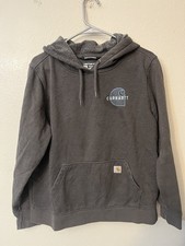 Women  s Carhartt Rain Defender Hoodie Size Large Grey Outdoors Spellout