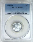 1943-D Lincoln Wartime Steel Cent PCGS MS65 Bright with Super Luster PQ #L344Z