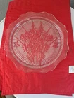 Jeannette Iris and Herringbone Depression Glass Clear 12" Chop Plate Platter