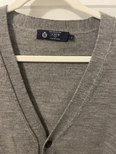 J Crew Cardigan Men’s M Light Grey 100% Merino Wool Sweater