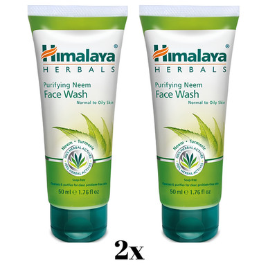 2 x HIMALAYA HERBALS Purifying Neem Face Wash ( 50ml )Free Shipping