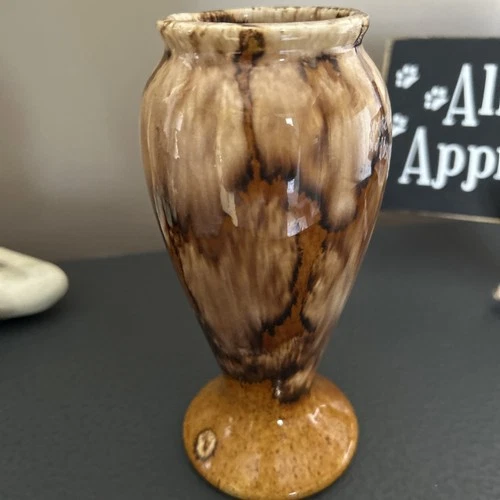 Vintage McCoy 745  Brown Drip Glaze Vase 6"  High