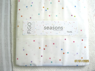 Figo Fabrics Seasons Tiles  All White  -  layer cake 10'' square, 42 pcs.