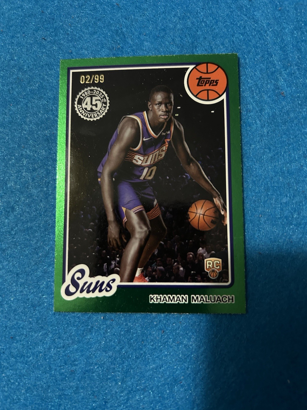 KHAMAN MALUACH 2025-26 TOPPS 1980 GREEN ROOKIE BASKETBALL SUNS RC /99 Q5759