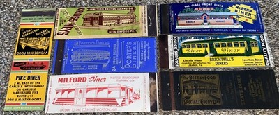 7 1930's-40's match covers matchbooks Pennsylvania Diners Great Graphics! 