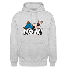 Popeye Faulenzen Mit Schrift Moin Unisex Hood...