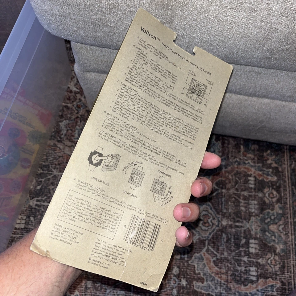 Reloj Robot Voltron Time Keeper Años 80 De Colección Muy Raro Foto 4 de 4