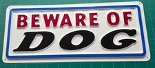 BEWARE OF DOG Sign 3D Embossed Plastic 6x14