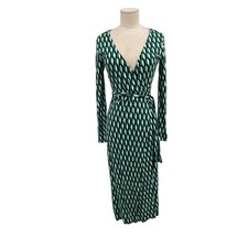 NWT Diane Von Furstenberg X Target Wrap Dress Arrow Geo Green Size XXS