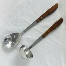 Vintage Imperial Veri-Sharp Stainless Steel Ladle & Slotted Spoon Set USA