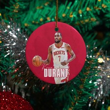 Kevin Durant 7 Fans Ceramic Christmas Ornament - Houston Tribute Keepsake Xmas