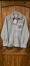 NWT Marley Lilly Sherpa Jacket Shacket Womens Small Aloe Gray Button Front