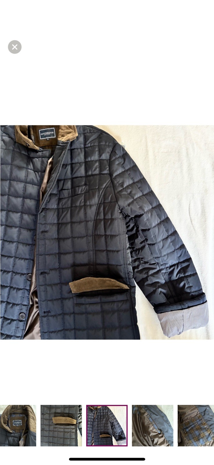 Gutteridge Jacket Men Size 56 Button-Down Quilted… - image 3