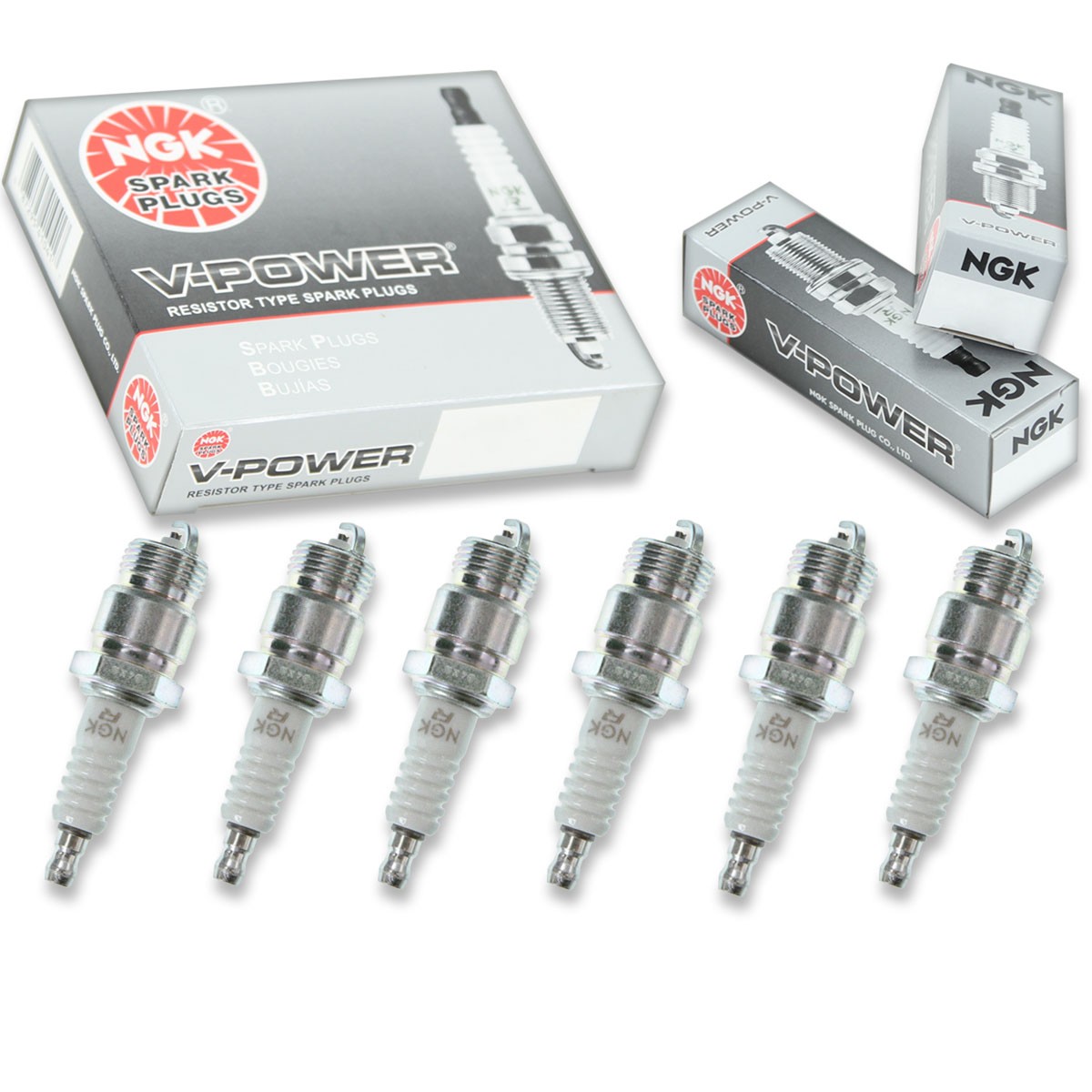 6 pc NGK V-Power Spark Plugs for 1961-1962 Mercury Monterey 3.6L L6 Ignition bz
