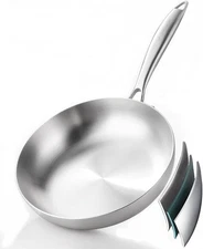 DELARLO Whole Body Tri-Ply Stainless Steel 8inch Frying Pan, Oven Safe Induction