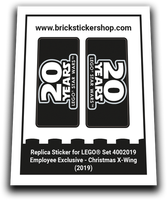 Replacement Sticker For Set 4002019 - Employee Exclusive - Christmas X-Wing