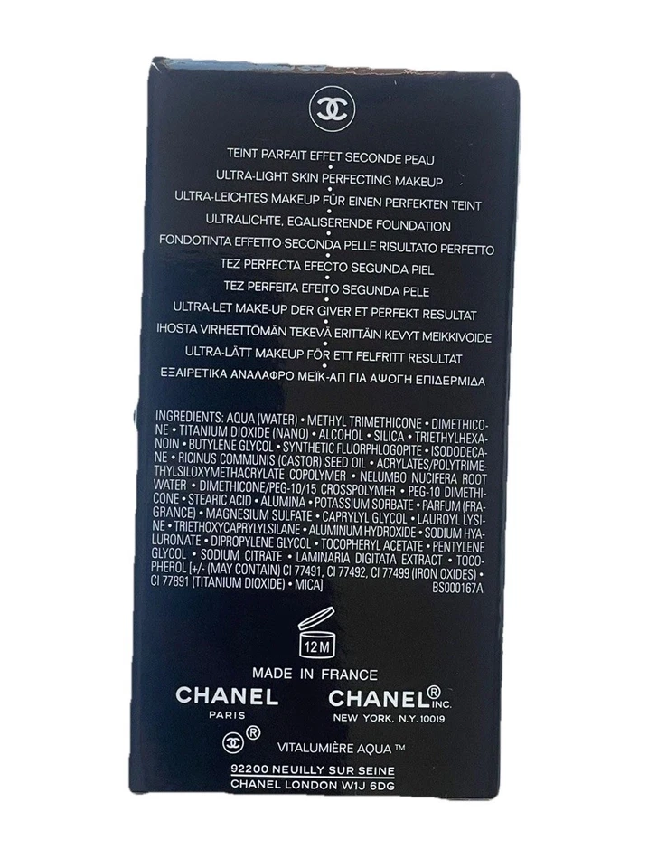 Chanel Vitalumière Aqua 10 Beige Light Shade Skin Spf 15 Perfecting Foundation - Bild 4 von 4