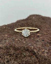 2CT Round Cut Lab-Created Diamond Bridal Wedding Ring Set 14k Yellow Gold Plated