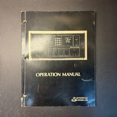 VINTAGE SEQUENTIAL CIRCUITS DRUMTRAKS OPERATION MANUAL