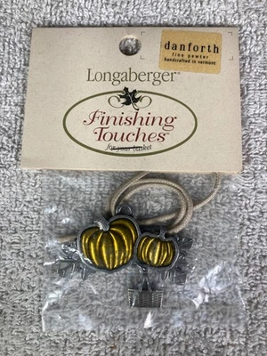 Longaberger RETIRED Metal Pumpkins with Rope Basket Tie-On - NEW - Image 1 of 4