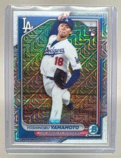 Yoshinobu Yamamoto 2024 Bowman Chrome #36 Mega Refractor Rookie RC