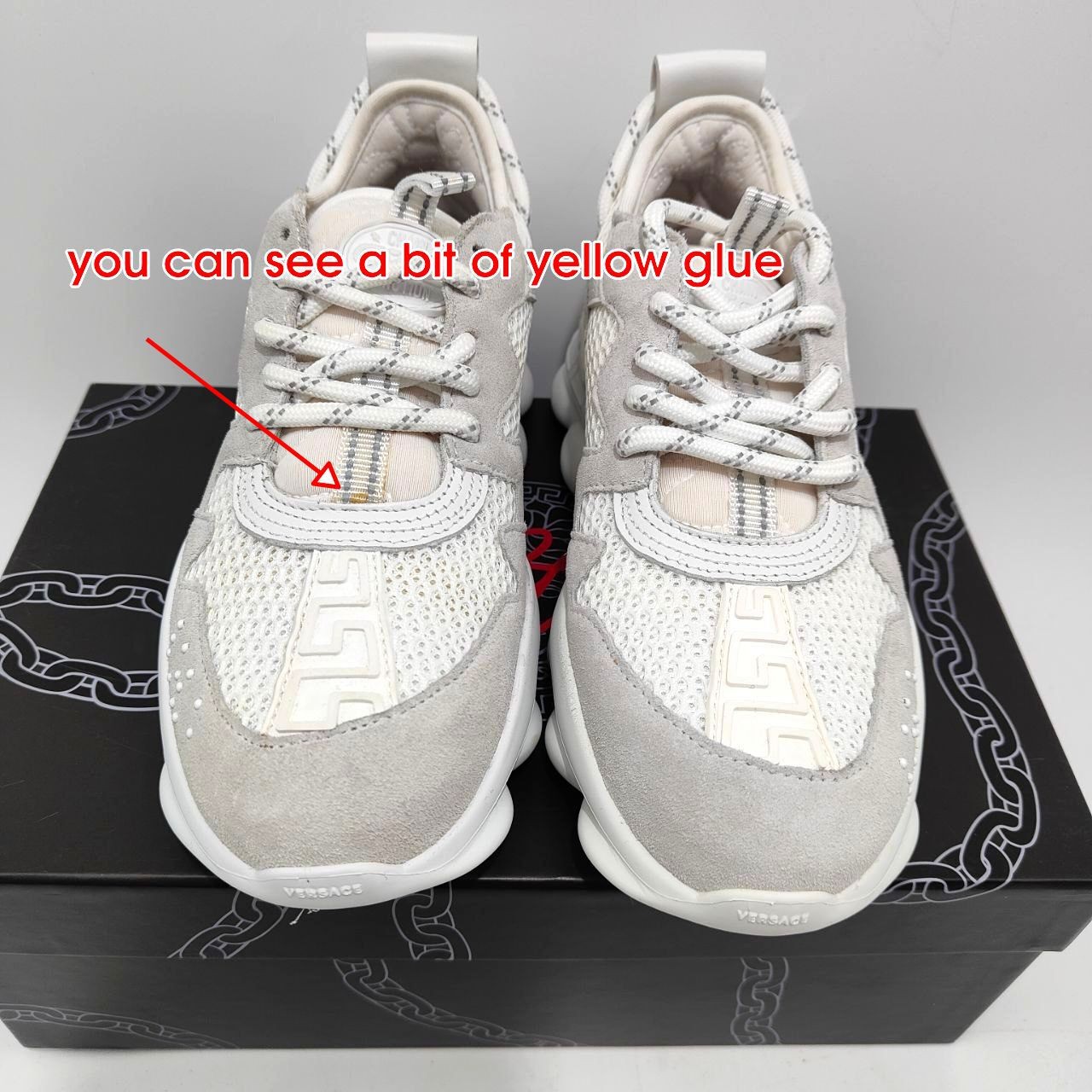 Versace Chain Reaction Sneakers, White Suede, UK 1 / EU 33, Unisex image 2