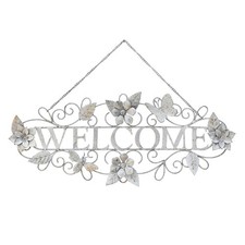 Hanging Welcome Sign for Front Door Porch Vintage Style Decorative Wall Decor