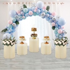 5Pcs Foldable Paper Column Display Stands, Round Cylinder Wedding Flower Stands