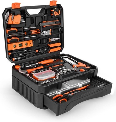 328 Pieces Home Tool Kit & Storage Case - General Household Hand Tool Set with D