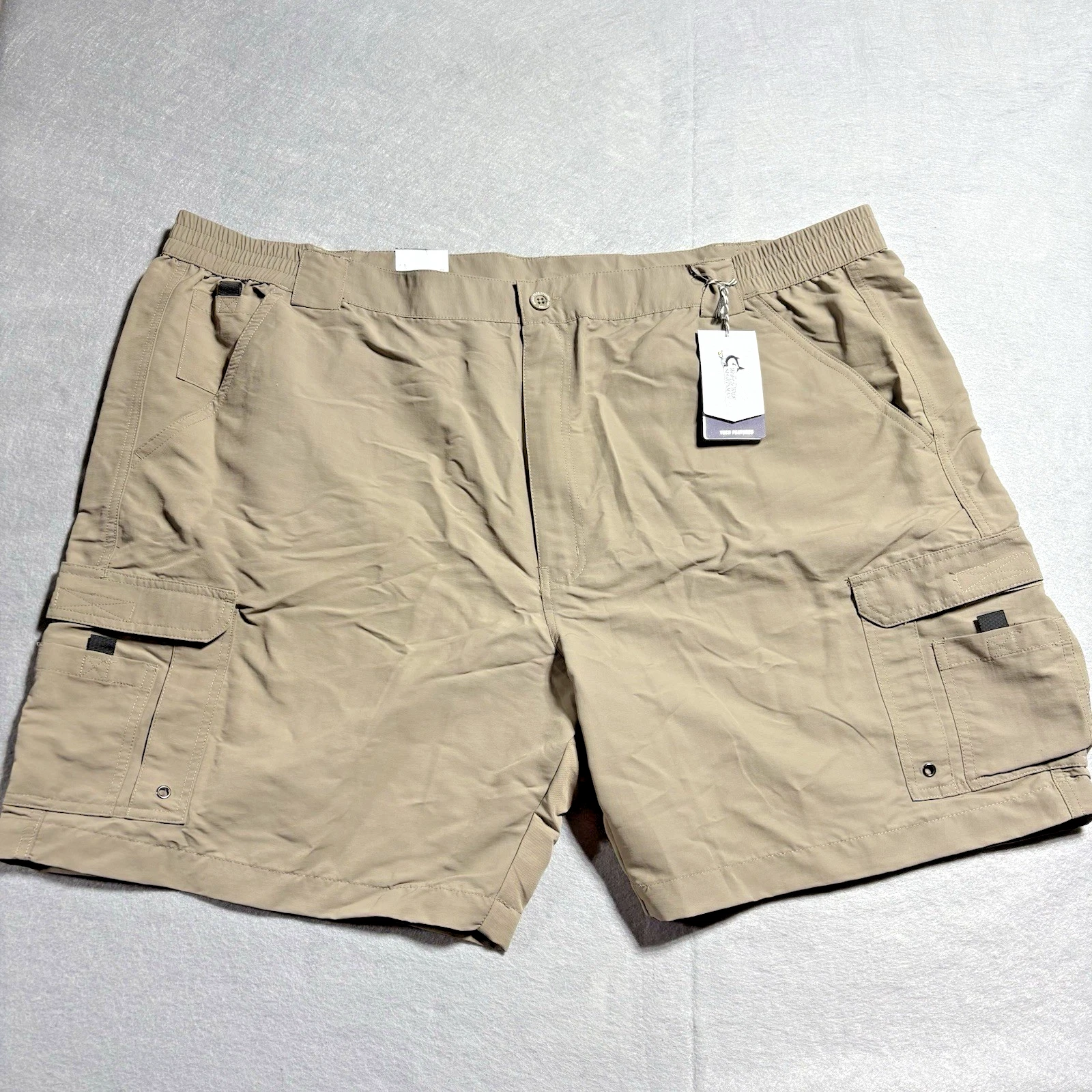 World Wide Sportsman Mens Baitcast Shorts Size 50 Tech Quick Dry Fishing Tan