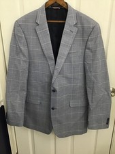 Tommy Hilfiger Men's Blue Red White Plaid Windowpane Blazer Sports Coat 42L NWOT