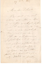 Alexandre Robert Signed Letter 1865 / Autographed French Artist, Printmaker