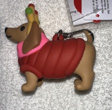 Bath BodyWorks Dachshund Festive Dog Light-Up Pocketbac Holder Clip