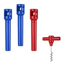 4 Pcs Travel Pocket Wine Corkscrew Pencil?Cup Style Cork Screw, Blue/Red