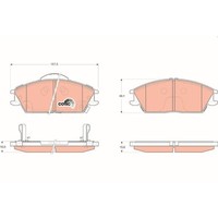 Bremsbelagsatz Scheibenbremse TRW GDB3331 Cotec FüR Hyundai Vorderachse