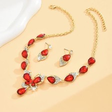 Wedding Bridal CZ Jewelry Set Zirconia Necklace Earrings Set