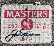 JACK NICKLAUS - GOLF -  ORIGINAL SIGNED 1986 MASTERS BADGE - WITH NICKLAUS LOA