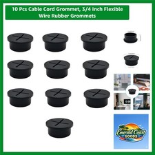 10 Pcs Cable Cord Grommet, 3/4 Inch Flexible Wire Rubber Grommets
