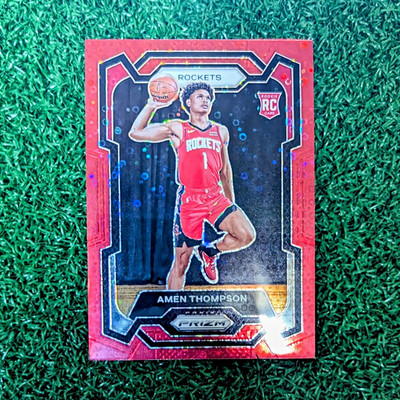 2023-24 Panini Prizm Amen Thompson #150 Red Fast Break Prizm /100 Rockets RC