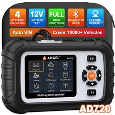 ANCEL AD720 OBD2 Scanner Car ABS SRS Engine Diagnostic Tool 12V Battery Tester