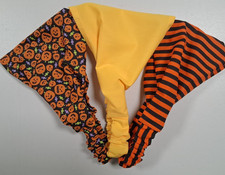 Women, Wide, Boho Headbands, Pkg of 3, Halloween, Jack-o-Lanterns, Stripes, Gold