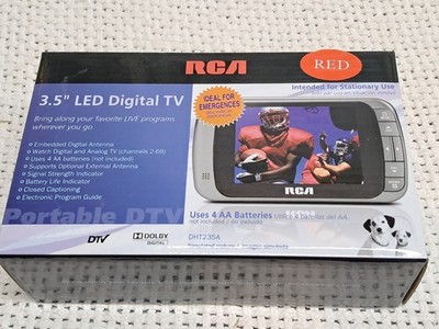 RCA DHT235C DTV Portable 3.5'' LED Digital Handheld Color TV - New -RED colored
