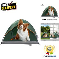 Waterproof Outdoor Pet Tent - Portable Cat House  Dog Bed, L Green 39.3''